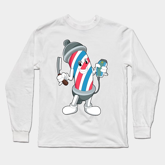 Can as Hairdresser with Razor Long Sleeve T-Shirt by Markus Schnabel